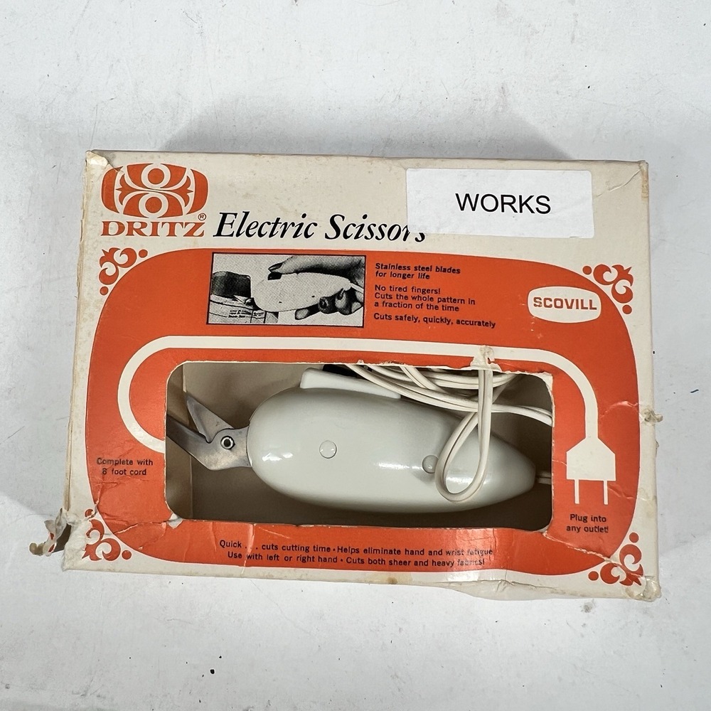 Vintage Dritz electric scissors #716 made in USA for fabric or paper Works Great
